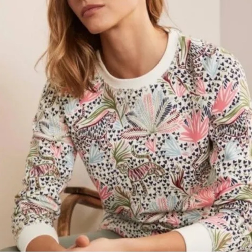 NWT - Boden Women’s Ivory Wildness Sweatshirt - Size L